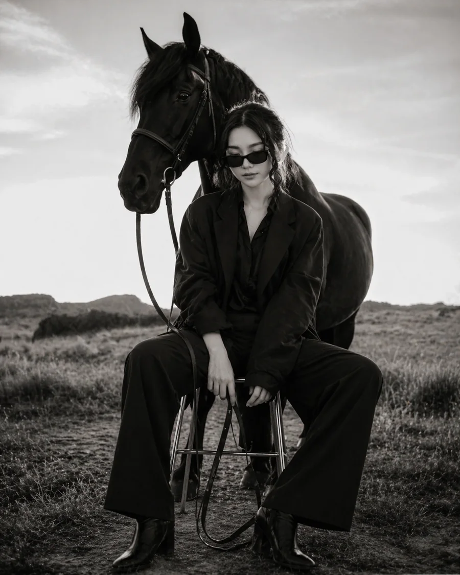 Fashion Editorial with Horse (Girl)